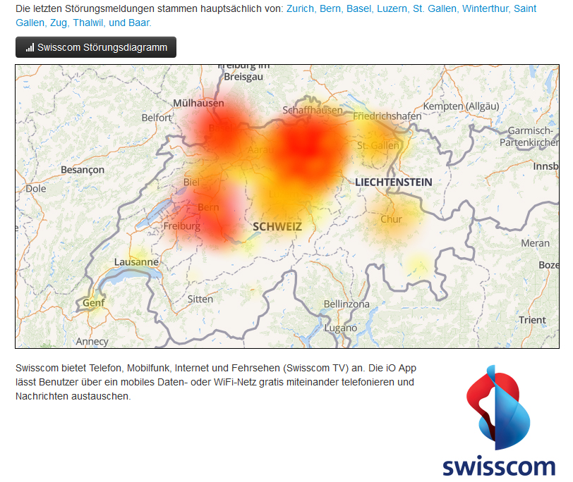 Update: Riesige Festnetz-Störung bei Swisscom