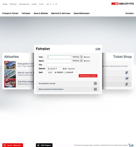 Neue Website der SBB ist online