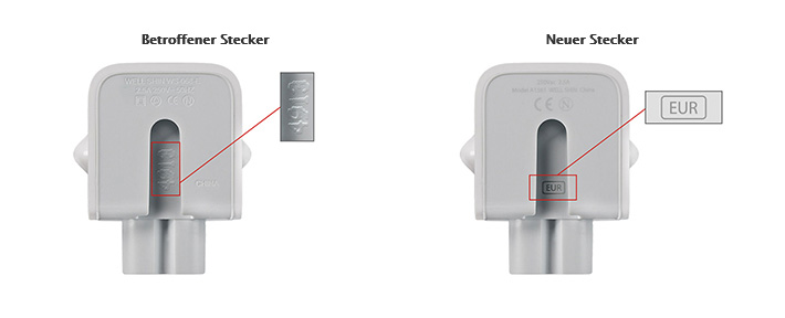 Apple ruft Netzteilstecker für Macs und bestimmte iOS-Geräte zurück