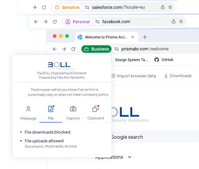Umfassende Sicherheit und Schutz vor Datenabfluss im Browser