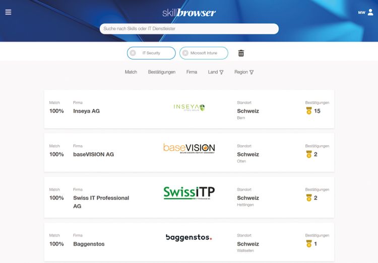 Schweizer Suchmaschine für IT-Dienstleister